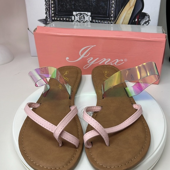 Sandals Pink and Clear Strap nwt - Picture 3 of 5